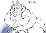  2020 anthro belly bottomwear clothing cute_fangs exe_exem humanoid_hands kemono male overweight overweight_anthro overweight_male shorts simple_background solo tokyo_afterschool_summoners tsathoggua video_games white_background 
