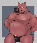  2020 anthro aretna belly bulge canid canine canis clothing domestic_dog hi_res kemono male mammal moobs nipples overweight overweight_anthro overweight_male simple_background solo underwear 