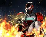  1girl fire fire_(winspector) height_difference kaneko_tsukasa metal_hero rescue tokkei_winspector 