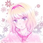  alice_margatroid bad_id bad_pixiv_id blonde_hair blush capelet face flower gradient_hair hairband head_tilt multicolored_hair necktie open_mouth pink pink_eyes pink_hair short_hair solo touhou yuuyuu_(yuko) 