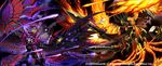  duel_masters fiery_wings fire katana mecha monster night no_humans sword takayama_toshiaki weapon wings 
