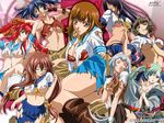  6+girls :o antenna_hair arms_up ato_(ikkitousen) bangs bare_shoulders bashoku_youjou between_breasts black_hair blue_eyes blue_hair blunt_bangs boots bra breasts brown_eyes brown_hair chair chouhi_ekitoku chouun_shiryuu cleavage closed_eyes eyes_closed fingerless_gloves flat_chest footwear glasses gloves green_hair hair_bobbles hair_intakes hair_ornament hair_ornaments hair_over_one_eye highres ikkitousen ikkitousen_xross_impact kan'u_unchou kanpei kanu_unchou kneehighs large_breasts lingerie long_hair loose_socks lowleg midriff multiple_girls navel no_bra official_art open_clothes open_mouth open_shirt orange_eyes pleated_skirt red_bra red_eyes red_hair ryuubi_gentoku school_uniform serafuku shirt shokatsuryou_koumei short_hair short_twintails silver_hair skirt socks sweater_vest sword tank_top tanktop torn_clothes twintails underboob underwear very_long_hair weapon 