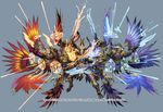  blade duel_masters gun gunblade magic_circle mecha monster no_humans takayama_toshiaki weapon wings 