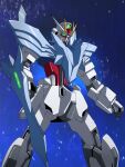  aile_strike_gundam commentary green_eyes gundam gundam_seed gundam_seed_freedom gundrass highres mecha mecha_focus mobile_suit no_humans robot science_fiction solo space v-fin weapon 