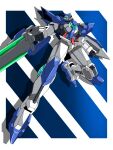  blue_eyes commentary gundam gundam_amazing_exia gundam_build_fighters gundrass highres holding holding_weapon mecha mecha_focus mobile_suit no_humans robot science_fiction solo v-fin weapon 