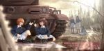  42littlefish 5girls absurdres akiyama_yukari black_hair brown_eyes brown_hair caterpillar_tracks cigarette cloud commentary_request day emblem forest girls_und_panzer glass grass ground_vehicle gun highres isuzu_hana long_hair machine_gun military military_vehicle motor_vehicle multiple_girls nature nishizumi_miho ooarai_(emblem) ooarai_military_uniform panzerkampfwagen_iv pravda_(emblem) reizei_mako skirt sky smile sun takebe_saori tank uniform weapon 