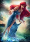  axsens dress no_bra princess_ariel skirt_lift the_little_mermaid 