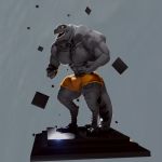  1:1 2020 3_fingers 3d_(artwork) anthro boxers_(clothing) claws clothing digital_media_(artwork) fingers front_view grey_background grey_body grey_scales hi_res male moreuselesssource muscular muscular_anthro muscular_male scales scalie sharp_teeth simple_background solo standing teeth underwear vein 