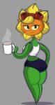  better_version_at_source beverage bottomwear breasts butt clothed clothing coffee coffee_mug crop_top cup electronic_arts elemental_creature elemental_humanoid female flora_fauna hi_res hotpants humanoid looking_at_viewer not_furry plant plant_humanoid plants_vs._zombies plants_vs._zombies_heroes popcap_games shirt shorts solar_flare_(pvz) solo topwear unknown_artist video_games 