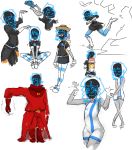  arm_grab blush boots clothed clothing disembodied_hand duo eyewear female footwear hat headgear headwear hi_res machine maximumpingas not_furry pose robot shoes sitting sketch_page smile solo standing sunglasses tamara 