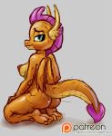  alpha_channel ambiguous_gender anthro breasts butt dragon friendship_is_magic hasbro hi_res my_little_pony nipples patreon side_boob sketch smolder_(mlp) smudge_proof soles solo text url 