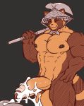  abs anthro anthrofied balls big_balls big_pecs big_penis blowpipe bodily_fluids brown_body brown_fur canid canine clothing croiyan crotch_tuft cum duo excessive_cum foreskin fur genital_fluids genitals hat headgear headwear hi_res huge_balls huge_penis hyper hyper_balls hyper_genitalia hyper_penis league_of_legends looking_at_viewer male mammal muscular muscular_anthro muscular_arms muscular_male nipples partially_retracted_foreskin pecs penis raccoon_dog riot_games smile solo_focus tanuki teemo_(lol) tuft uncut video_games yordle 