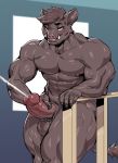  2020 abs anthro balls bedroom_eyes biceps big_muscles blush bodily_fluids cum ejaculation erection genital_fluids genitals hair hi_res humanoid_genitalia humanoid_penis looking_at_viewer male mammal masturbation muscular muscular_anthro muscular_male narrowed_eyes nipples nude pecs penile penile_masturbation penis penis_grab railing seductive smile solo suid suina sus_(pig) sxfpantera teeth thick_thighs tusks vein veiny_muscles wild_boar 