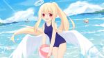  angel chibi fufumi school_swimsuit swimsuits wet wings 