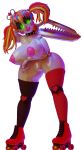  alpha_channel baby_(fnafsl) big_breasts breasts bugafterdark choker claw_(weapon) clothing female five_nights_at_freddy&#039;s freddy_fazbear&#039;s_pizzeria_simulator genitals hi_res humanoid jewelry legwear machine necklace pussy robot robot_humanoid rollerskates scrap_baby_(fnaf) sister_location solo stockings video_games 