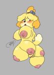  animal_crossing big_breasts blush body_horror breasts canid canine canis domestic_dog female fur genitals grotesque hi_res isabelle_(animal_crossing) mammal multi_breast nintendo nude pussy reddalek video_games what what_has_science_done yellow_body yellow_eyes yellow_fur 