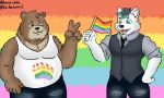  5:3 anthro duo hi_res kuma-arts lgbt_pride male male/male obese overweight pride_colors 