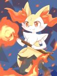  2020 3:4 ambiguous_gender anthro biped blush braixen canid canine digital_media_(artwork) fire fur holding_object mammal maple926 nintendo orange_body orange_eyes orange_fur pok&eacute;mon pok&eacute;mon_(species) smile solo standing video_games white_body white_fur yellow_body yellow_fur 