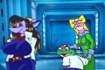  amanda_(starfox) amphibian angry anthro blush bodily_fluids breasts clothed clothing distracted distracted_boyfriend dragon female frog hi_res mae_magritte_(artist) male male/female meme nintendo reptile scalie size_difference slippy_toad star_fox sweat swissy toad_(frog) video_games 