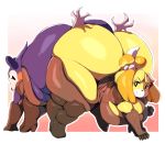  absurd_res animal_crossing anthro bent bent_over big_breasts big_butt breasts butt butt_smother canid canine canis demon domestic_dog doom_(series) eulipotyphlan female female/female fur group hedgehog hi_res huge_breasts huge_butt hyper hyper_butt id_software imp_(doom) isabelle_(animal_crossing) mabel_able mammal nintendo purple_body purple_fur shih_tzu smothering thick_thighs thigh_pads toy_dog trinity-fate62 video_games wide_hips yellow_body yellow_fur 