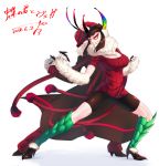  2018 4_fingers ambiguous_gender animal_humanoid antennae_(anatomy) arthropod arthropod_humanoid big_breasts bottomwear breasts brown_hair butterfly_monarch_(karatachi) claws cleavage clothed clothing duo female fingers fluffy footwear fur hair high_heels humanoid insect insect_humanoid jacket japanese_text karatachi lepidopteran lepidopteran_humanoid moth_humanoid neck_tuft pants red_sclera shoes shorts signature text topwear translation_request tuft vega_(karatachi) white_body white_fur yellow_eyes 
