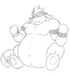  anthro belly big_belly bowser bracelet chubby_male horn jewelry koopa male mario_bros monochrome muscular muscular_anthro muscular_male nintendo paintedpaper scalie shell sketch solo spiked_bracelet spiked_shell spiked_tail spikes spikes_(anatomy) traditional_drawing_(artwork) traditional_media_(artwork) video_games 