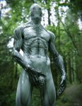  3d_(artwork) anthro bodily_fluids chastity_cage chastity_device digital_media_(artwork) genital_fluids genitals ghost hi_res humanoid humanoid_genitalia humanoid_penis male monster nude outlast penis precum ralic_turman solo spirit walrider_(outlast) 