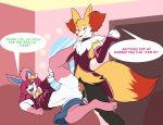  anthro anthro_on_anthro anthrofied balls black_body black_fur bodily_fluids braixen breasts claws clothed clothing cum cum_in_pussy cum_inside duo eeveelution fan_character fangs female female_penetrated fluffy fluffy_tail fur genital_fluids genitals green_eyes hair knot male male/female male_penetrating male_penetrating_female multicolored_body multicolored_fur nintendo open_mouth open_smile orgasm orgasm_face partially_clothed penetration penis pink_body pink_fur pink_hair pok&eacute;mon pok&eacute;mon_(species) pussy red_body red_eyes red_fur saliva sex smile sylveon tattoorexy tongue tongue_out two_tone_body two_tone_fur vaginal vaginal_penetration video_games white_body white_fur yellow_body yellow_fur 