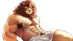  16:9 2020 abs anthro armpit_hair biceps body_hair brown_hair clothed clothing facial_hair felid hair kemo_coliseum lion male mammal mane mane_hair maximus_(kemo_coliseum) muscular muscular_anthro muscular_male nipples pantherine pecs pubes pubes_exposed r_e_g_i_t simple_background solo topless white_background widescreen 
