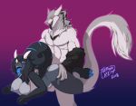  2018 anthro anthro_on_anthro balls black_body black_fur blue_eyes breasts butt chameleon claws dragon fangs female fluffy fluffy_tail from_behind_position fur genitals gradient_background green_eyes grey_body grey_fur hair lizard looking_pleasured male male/female multicolored_body multicolored_fur muscular muscular_male nipples open_mouth open_smile orgasm orgasm_face purple_background rayden_twitch reptile scalie sergal sex simple_background smile tattoorexy tongue tongue_out two_tone_body two_tone_fur white_body white_fur 