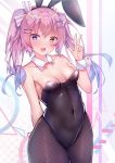  animal_ears bunny_ears bunny_girl cameltoe fishnets heterochromia no_bra pantyhose twiska_(doubitian) 