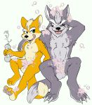  anthro balls canid canine canis duo fox fox_mccloud genitals hi_res male male/male mammal nintendo nude size_difference soap soap_bubbles star_fox video_games wolf wolf_o&#039;donnell xtbidx 