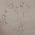  anal anthro bowser claws duo genitals humanoid_genitalia humanoid_penis koopa male male/male mario_bros nintendo nipples oral penis rimming scalie sex size_difference soles toe_claws traditional_media_(artwork) video_games xtbidx yoshi 