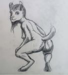  absurd_res anthro anus big_butt breasts butt camelid female genitals hair hi_res hooves kneeling_down llama long_hair looking_at_viewer mammal presenting presenting_hindquarters presenting_pussy pussy raised_tail side_boob sketch sketchy smile solo stichedpiscus 