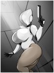  breasts female gun haydee haydee_(game) hi_res humanoid machine ranged_weapon robot sanders solo thick_thighs video_games weapon 