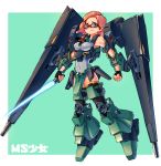  1girl absurdres ag_00000 bangs beam_saber blue_eyes bodysuit breasts clenched_hands gaplant glasses gundam highres holding holding_sword holding_weapon looking_down mecha_musume medium_breasts personification pink_hair solo sword weapon zeta_gundam 