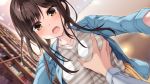  blush book breast_grab brown_eyes brown_hair futagawa_haru game_cg hibiki_works long_hair oryou ponytail re_cation_~melty_healing~ 