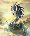  2020 ambiguous_gender day detailed_background digital_media_(artwork) dragon eyelashes feral hi_res outside sky solo telleryspyro wyvern yellow_eyes 