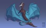  2020 ambiguous_gender claws digital_media_(artwork) dragon feral hi_res horn keltaan membrane_(anatomy) membranous_wings scalie simple_background solo western_dragon wings 