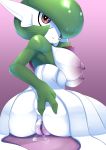  2020 absurd_res ashraely big_breasts blush bodily_fluids breasts butt butt_pose clothing curvy_figure digital_media_(artwork) female gardevoir genital_fluids genitals hi_res huge_breasts humanoid looking_at_viewer nintendo not_furry nude pok&eacute;mon pok&eacute;mon_(species) pose pussy pussy_juice red_eyes simple_background solo thick_thighs video_games voluptuous wide_hips 