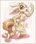  &lt;3 2020 anthro breasts butt canid canine female fennec fox fur hi_res joakaha mammal nipples open_mouth solo tongue tongue_out underpaw yellow_eyes 