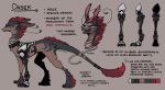  2020 4_toes absurd_res ambiguous_gender cybernetics cyborg digital_media_(artwork) dragon english_text feral fur furred_dragon hair hi_res machine model_sheet neytirix open_mouth red_eyes red_hair smile solo teeth text toes tongue wingless_dragon 