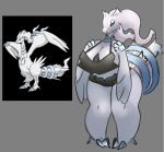  2020 anthro anthrofied artesjsc big_breasts blue_eyes bra breasts claws clothed clothing digital_media_(artwork) female fur legendary_pok&eacute;mon nintendo panties pok&eacute;mon pok&eacute;mon_(species) pok&eacute;morph reference_image reshiram screencap simple_background solo thick_thighs underwear video_games white_body white_fur wide_hips 