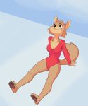  4_toes absurd_res animalympics anthro clothing crombie female hi_res leotard mammal marten mustelid musteline pawpads sable_(marten) sitting smile solo tatiana_tuschenko toes 