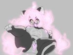  2019 amelie_(jinx_doodle) anthro anus big_breasts big_butt bodily_fluids breasts butt curvy_figure eyelashes felid feline female fingers flowing_hair fluffy_ears genital_fluids genitals ghost glowing glowing_genitalia glowing_pussy green_eyes hair humanoid_hands jinx_doodle lactating long_hair long_tongue looking_at_viewer lying mammal masturbation nipples nude on_back partially_colored paws purple_anus purple_hair purple_pussy purple_tongue pussy pussy_juice pussy_juice_drip seductive short_stack sketch solo spirit thick_thighs tongue wide_hips 