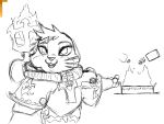  2017 anthro armor buckteeth disney english_text fire fur gesture group head_tuft hi_res judy_hopps lagomorph leporid mammal open_mouth open_smile pointing rabbit scar simple_background sister_of_battle sketch smile solo_focus spoof_(artist) teeth text tuft warhammer_(franchise) warhammer_40000 white_background zootopia 