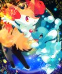  2020 biped black_body black_fur blue_body blue_eyes boop braixen brionne canid chest_tuft detailed_background digital_media_(artwork) dipstick_tail duo elemental_creature feral fin fire fur happy inner_ear_fluff looking_at_viewer mammal marine multicolored_tail nintendo nose_boop open_mouth pattern_background pinniped pok&eacute;mon pok&eacute;mon_(species) red_eyes semi-anthro simple_background smile standing star tail_fin tuft tufted_fur video_games water white_body white_fur yellow_body yellow_fur zoroa553 