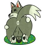  alpha_channel animal_crossing anthro anus backsack balls butt canid canine canis dobie_(animal_crossing) eyes_closed genitals humanoid_genitalia male mammal nintendo nude paws penis presenting presenting_hindquarters solo video_games wolf 