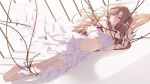  barefoot brown_eyes brown_hair cait dress long_hair navel pointed_ears ribbons rope sword_art_online yuuki_asuna 