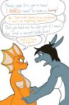  anthro dragon duo el_brapitto english_text feces female female/female fish hi_res marine scat shark text 